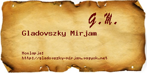 Gladovszky Mirjam névjegykártya